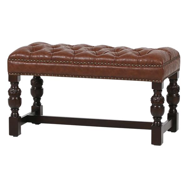 ブラウンオットマン 合成皮革製