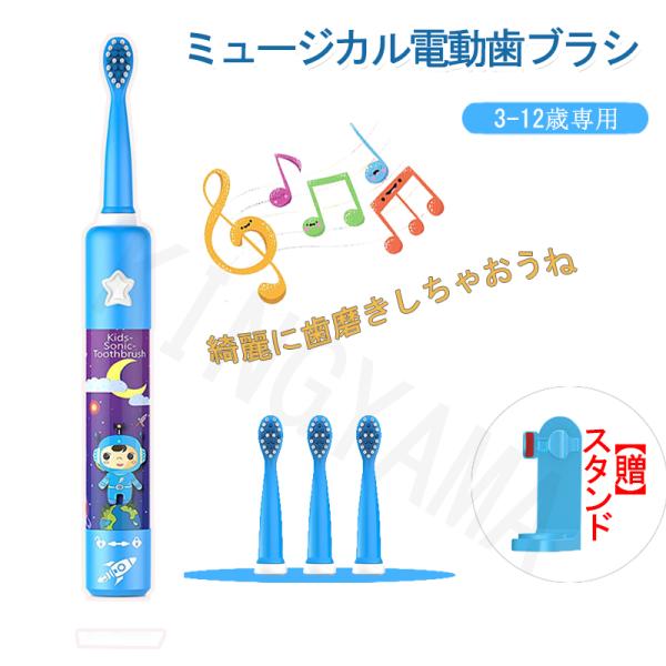 電動歯ブラシ ソニックブラシ 本体 替えブラシ4本 音楽搭載