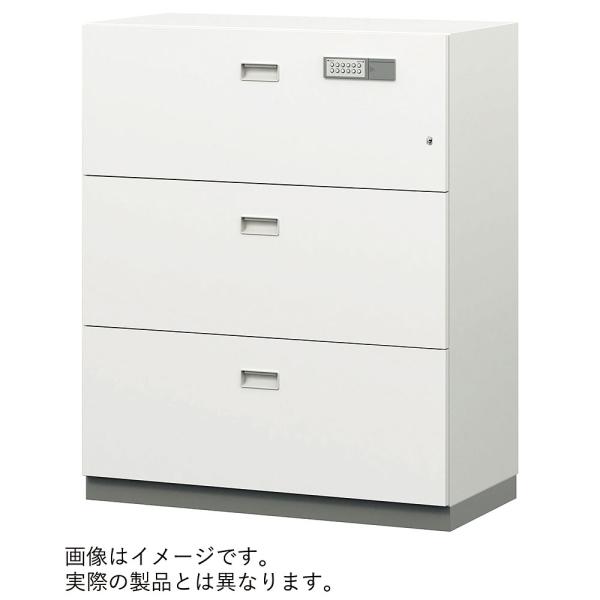 ITOKI イトーキ シンラインセーフ 3段耐火キャビネット テンキー ホワイトW GEM-10BCN5-W9
