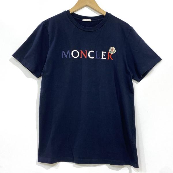 MONCLER モンクレール ラバー ロゴ Tシャツ H10918C00043 ネイビー M