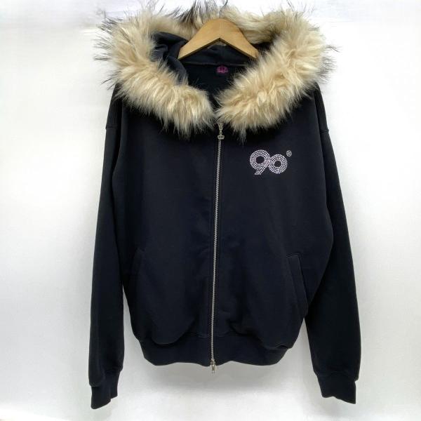 9090 ナインティナインティ Logo Far Zip Hoodie フーディ パーカー M