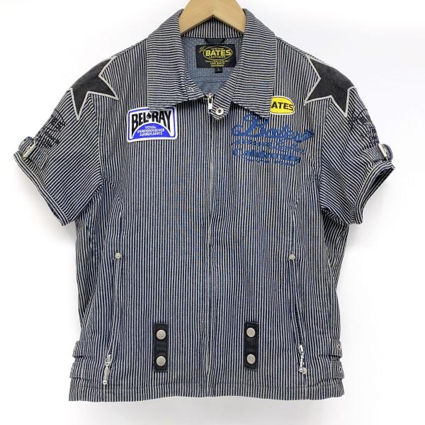 BATES ベイツ 半袖 ヒッコリーデニムジャケット Lサイズ ※中古 : お宝