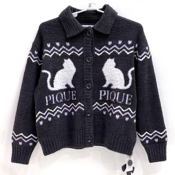 gelato pique ジェラートピケ CAT ジャガード衿付きカーディガン