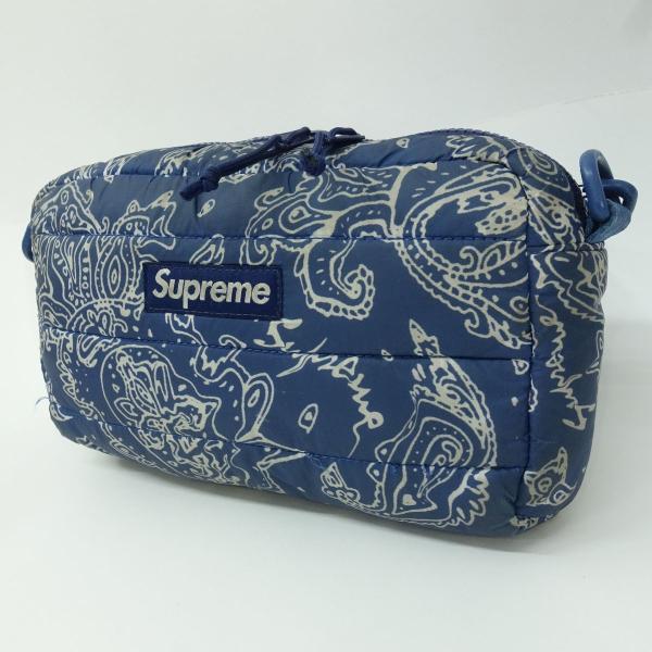 supremeパファー サイド バッグ ブルー ペイズリー Supreme シュプリーム 22AW Puffer Side Bag ブルーペイズリー サイド
