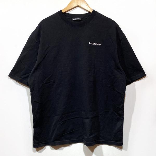 BALENCIAGA バレンシアガ　ブランドTシャツ　肩ロゴ付き BALENCIAGA バレンシアガ ロゴプリントTシャツ Lサイズ 612966 TIVG5