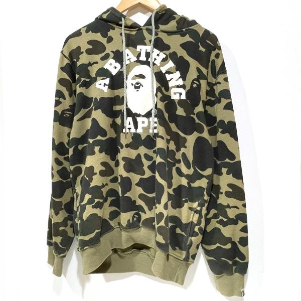 着画有　A Bathing Ape カモフラージュパーカー XS A BATHING APE ア・ベイシング・エイプ プルオーバー パーカー
