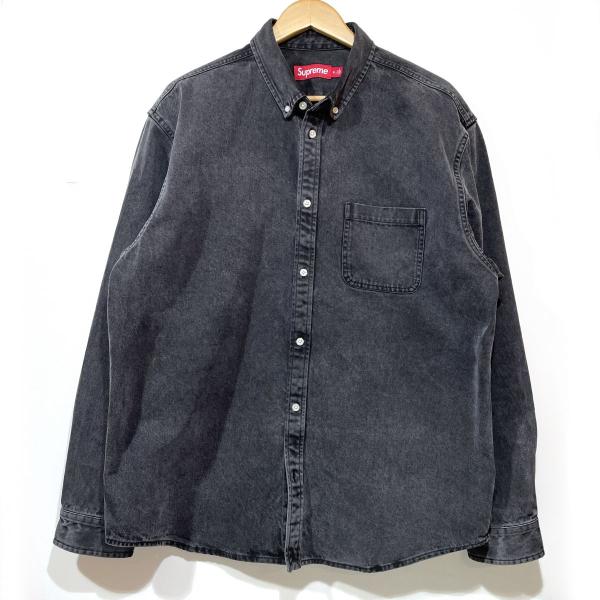 Supreme シュプリーム バックロゴ アップリケ デニムシャツ XLサイズ