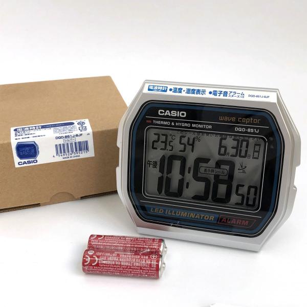 CASIO カシオ 電波時計 目覚まし時計 温度湿度計機能 シルバー DQD
