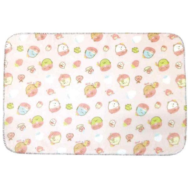 すみっコぐらし いちご　苺　枕　ブランケット　ビッグバッグ　敷きパッド　鞄　寝具 San-X（サンエックス） すみっコぐらし「ふわもこブランケット(いちご