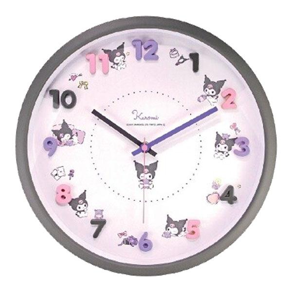 LIG-2926253サンリオキャラクターズ「アイコンウォールクロック(クロミ)」大人気【サンリオ/SANRIO】グッズ☆彡人気定番アイテム《アイコンウォールクロック》♪ぷっくりと立体的な文字盤がかわいい♪カチカチならない連続秒針。単三乾電...