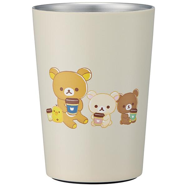 SKT-715037San-X リラックマ「コンビニコーヒーステンレスタンブラー M 400ml」コンビニコーヒーのホットやアイスをカップのまま入れられるタンブラー。ホットはMサイズ、アイスはSMLの3サイズに対応。真空構造で保温と保冷がで...