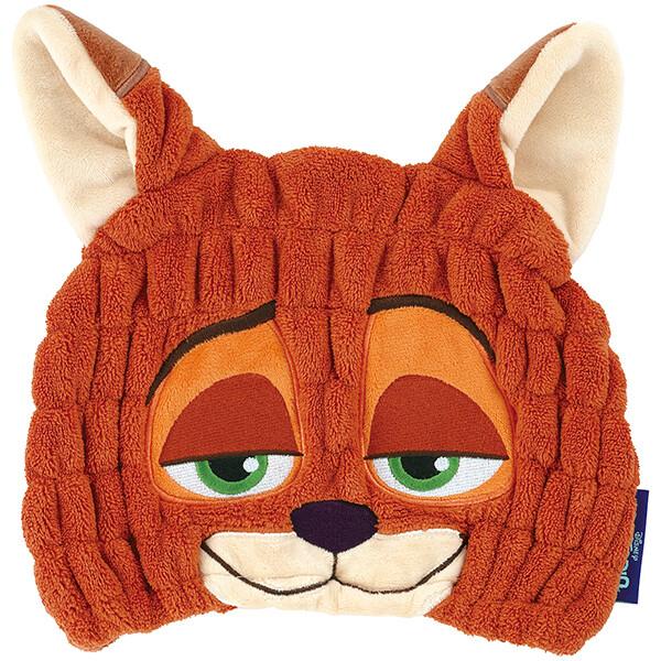 SKT-719950ズートピア「吸水速乾 タオルキャップ(ニック)」柔らかで肌触りのいいマイクロファイバー生地のタオルキャップ。お風呂上がりや水遊びの後などに頭に被るだけでしっかり吸水。被るとキャラクターに変身できて可愛い。マイクロファイバ...