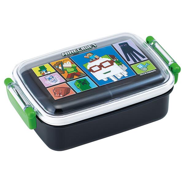 SKT-720239Minecraft（マインクラフト）「ふわっとフタタイトランチボックス角型」食洗機対応のお弁当箱(ランチボックス)。フタが盛り上がっていて、お料理などをふわっと盛り付けられる。おかずが片寄りにくい高い仕切り付き。パッキン...