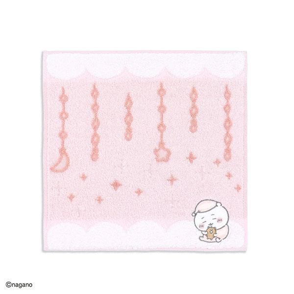 【海外販売NG】ちいかわ「タオルハンカチ(むにゃむにゃ ピンク・ちいかわ)」