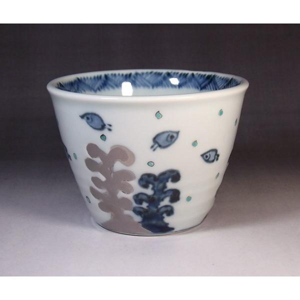染錦プラチナ彩千鳥絵蕎麦猪口｜有田焼 陶芸家 藤井錦彩作 : 有田焼