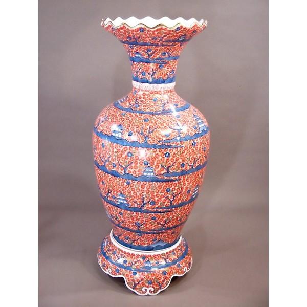 窯変手描き梅の花茶壺 陶器密封壺防潮貯蔵壺 装飾品 工芸品 置物 辻修窯】飾り壺 花柄 [UCH021] 焼き物 やきもの 花瓶 壺