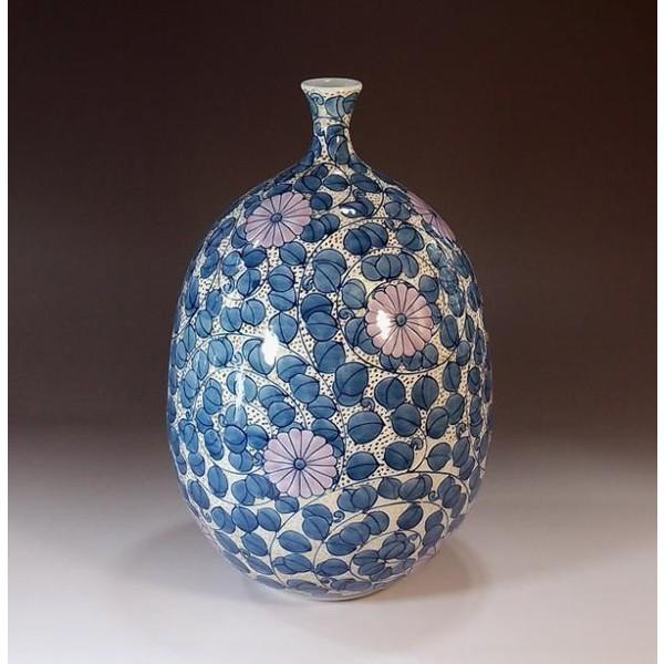 有田焼 染錦金彩菊唐草文様花瓶｜陶芸作家 藤井錦彩 作 : 有田焼 藤井 