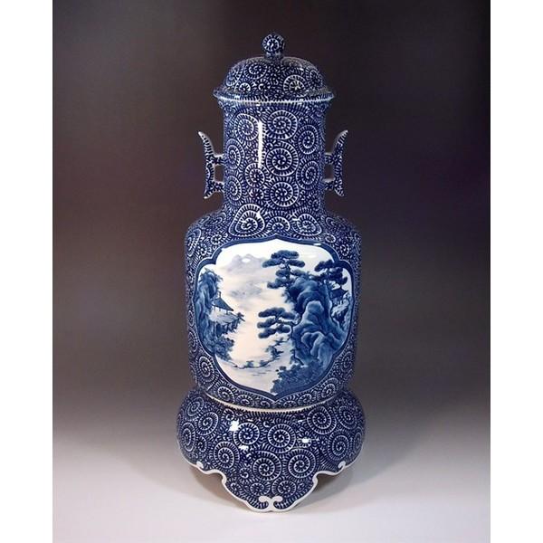 ⭕️人気！飾壺　染付　鶴　松青　花　沈香壼　花瓶　壺　大壺　古美術品　骨董品　青 ⭕️人気！飾壺 染付 鶴 松青 花 沈香壼 花瓶 壺 大壺 古