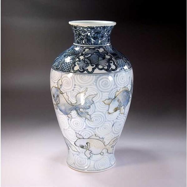 有田焼古染付金魚絵花瓶 陶芸作家藤井錦彩作 Buyee Buyee 提供一站式最全面最專業現地yahoo Japan拍賣代bid代拍代購服務
