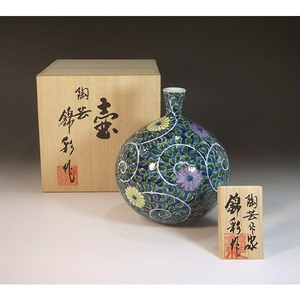 有田焼 染錦菊唐草文様花瓶｜陶芸作家 藤井錦彩 作 : i7uujiii 
