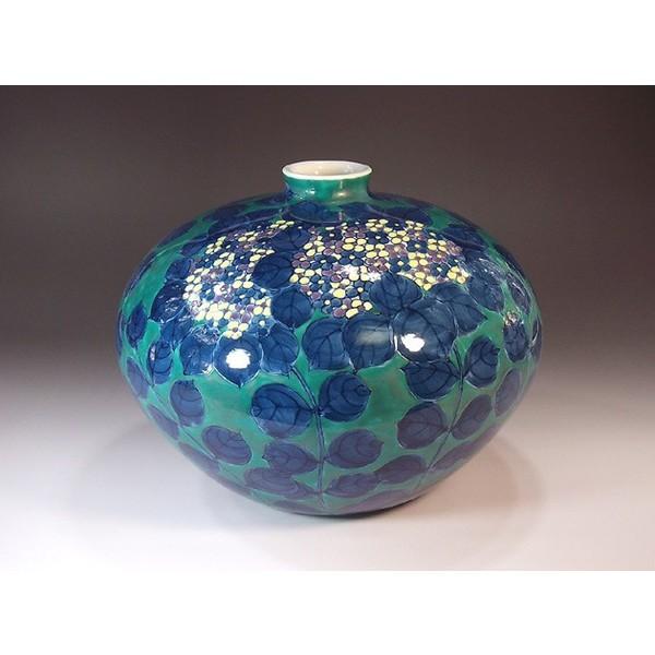 有田焼 色鍋島様式紫陽花絵花瓶｜陶芸作家 藤井錦彩 作 : 有田焼 藤井 