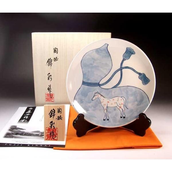有田焼 吉祥文様 染付瓢箪から駒絵飾り皿｜陶芸作家 藤井錦彩 作