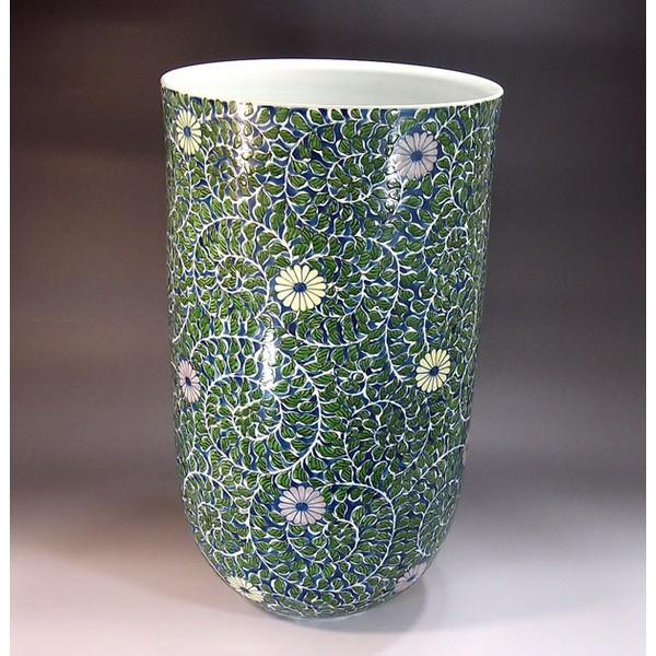 有田焼 色鍋島様式菊唐草文様花瓶｜陶芸作家 藤井錦彩 作 : 有田焼