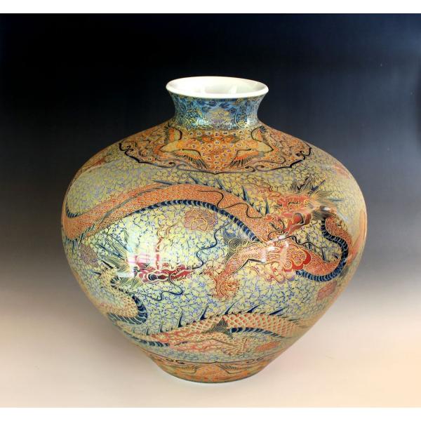 有田焼　古作　伊万里　金襴手　錦手　鳳凰　花鳥　吉祥図　大花瓶　極密画　名品 有田焼】飾り花瓶 釉裏金彩鉄線花鳳凰図 - JTOPIA