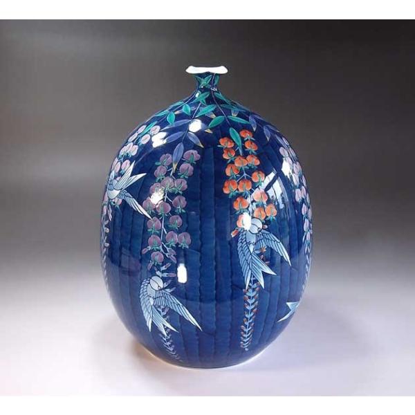 色鍋島様式藤絵花瓶｜有田焼 陶芸作家 藤井錦彩作 : 有田焼 藤井錦彩窯