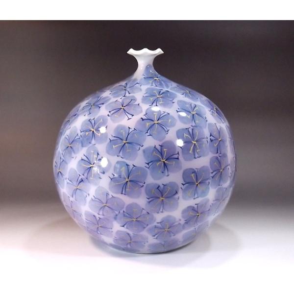 和紙染金彩花散らし文様花瓶｜有田焼 陶芸作家 藤井錦彩作