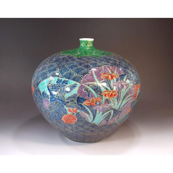 染錦金彩花鳥絵花瓶｜有田焼 陶芸作家 藤井錦彩作 : 有田焼 藤井