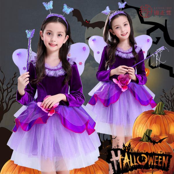 ハロウィン 女の子 衣装 魔女 子供 コスプレ 仮装 キッズ ワンピース 子供 コスチューム 魔法使い キッズ 子供 ワンピ 精霊 女の子 妖精