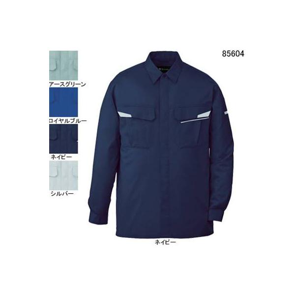 自重堂 85604 製品制電ストレッチ長袖シャツ ストレッチサマーツイル（ポリエステル65％・綿35％） ストレッチ 帯電防止JIS T8118適合商品