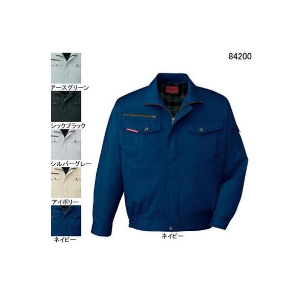 自重堂 84200 ストレッチ長袖ブルゾン サマーツイル（綿100％） ストレッチ 防縮防シワ加工
