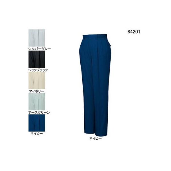 自重堂 84201 ストレッチツータックパンツ サマーツイル（綿100％） ストレッチ 防縮防シワ加工