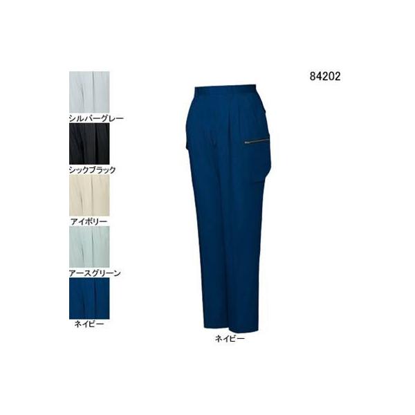 自重堂 84202 ストレッチツータックカーゴパンツ サマーツイル（綿100％） ストレッチ 防縮防シワ加工
