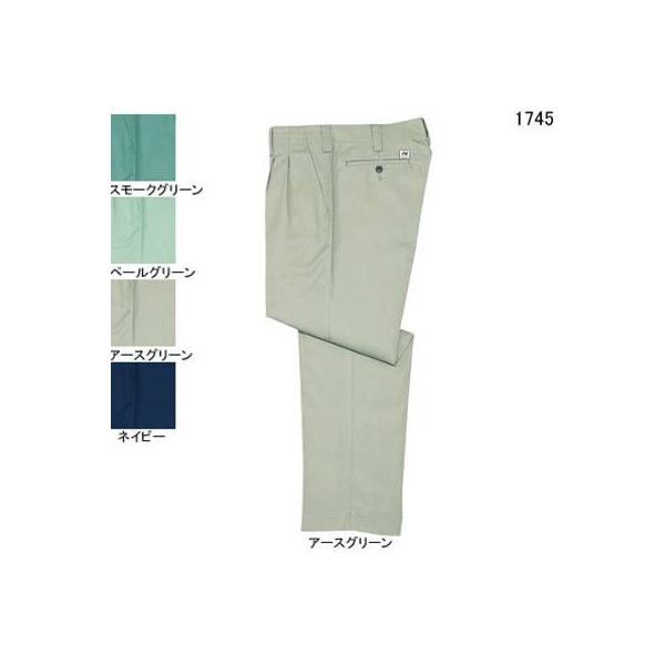 自重堂 1745 製品制電ストレッチツータックパンツ STノルディア裏三層ギャバ（ポリエステル60％・綿40％） ストレッチ 帯電防止JIS T8118適合商品