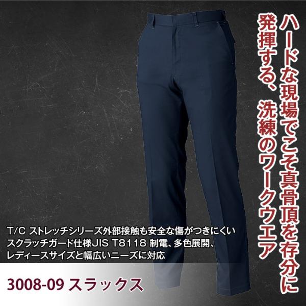 桑和 3008-09 スラックス GS～88 アゼックAZEK(R) ポリエステル65％・綿35％ 制電性素材 JIS T8118適合商品 ストレッチレベル1（伸縮率15％未満） 消臭 風通しが良い イージーケア スクラッチガード仕様