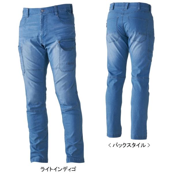 桑和 G.GROUND 580 ノータックカーゴパンツ サマーストレッチデニム 綿74％・ポリエステル24％・ポリウレタン2％（7oz） ストレッチレベル3（伸縮率20％以上） 消臭 イージーケア