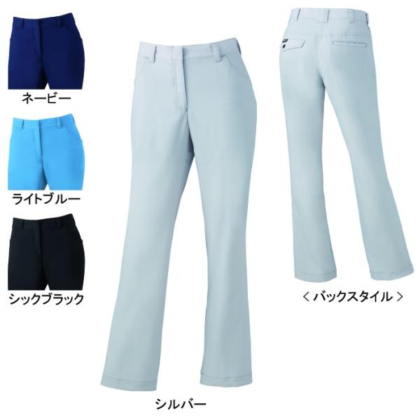 自重堂 Z-DRAGON 76006 製品制電ストレッチレディースパンツ（裏付） 59～76 身生地：ストレッチ裏綿ドビー（ポリエステル95％・綿5％）（表／ポリエステル100％、裏／ポリエステル65％・綿35％） 別生地：コーデュラ(R)（ナイロン100％） 消臭 抗菌 JIS T-8118規格適合帯電防止服 フルハーネス対応ポケット