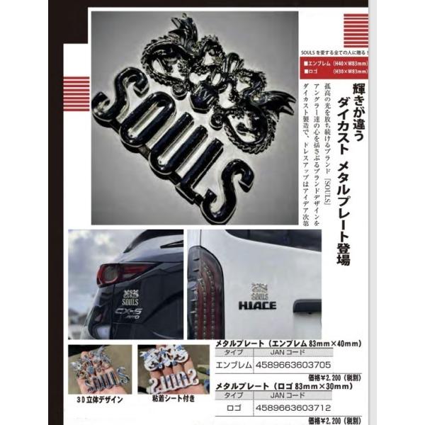 ソウルズ メタルプレート エンブレム ロゴ メール便 04-01