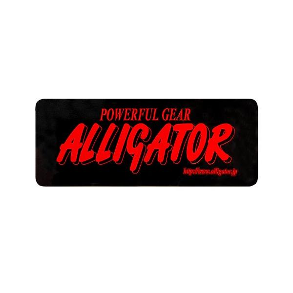 アリゲーターオリジナルステッカーです。光沢のあるブラックベースに赤のロゴタイプが輝きます。サイズ:80mm×200mm入り数:1枚