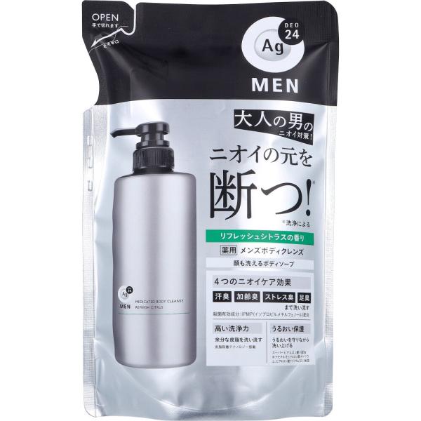 【10個セット】エージーデオ２４メン 薬用メンズボディクレンズ つめかえ用 420ml(4550516495211-10) エージーデオ24メン 薬用メンズボディクレンズ つめかえ用 420mL : 金