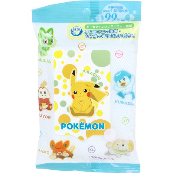 ポケットモンスター ウエットティシュ 水99％ ノンアルコール除菌 20枚