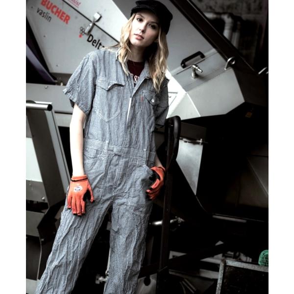 つなぎ 半袖 レディース 春夏物 送料無料 婦人用 女性用サイズ 半袖ツナギ 綿 麻 ヒッコリー Ge 925 作業服 夏用 Buyee 日本代购平台 产品购物网站大全 Buyee一站式代购 Bot Online