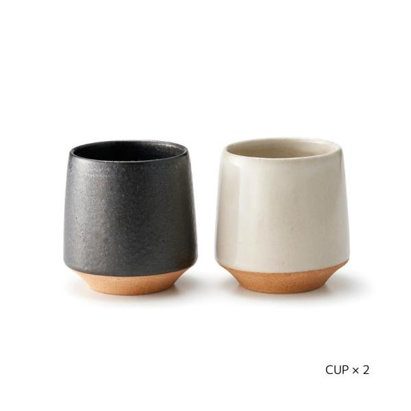ペアカップ カフェオレカップ 陶器 赤土 白＆黒 結婚祝い プレゼント ギフトセット 日本製