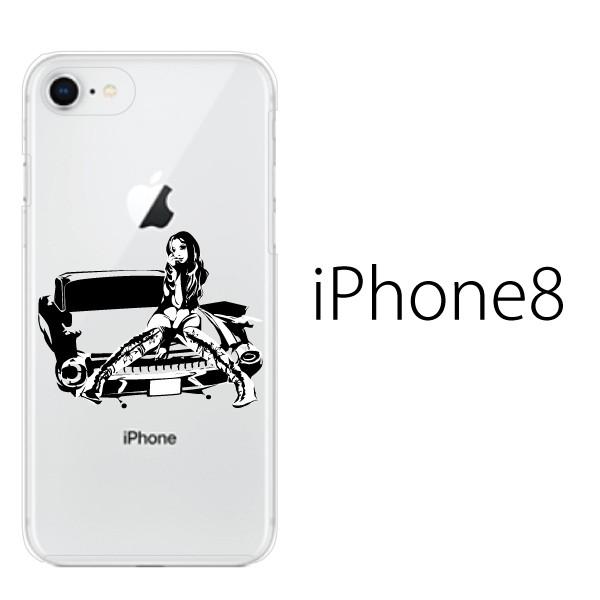 スマホケース Iphone8 ケース アイフォン8 スマホカバー 携帯ケース ハード アップルマーク アメ車ガール クリア スマホケース手帳型のケータイ屋24 通販 Paypayモール