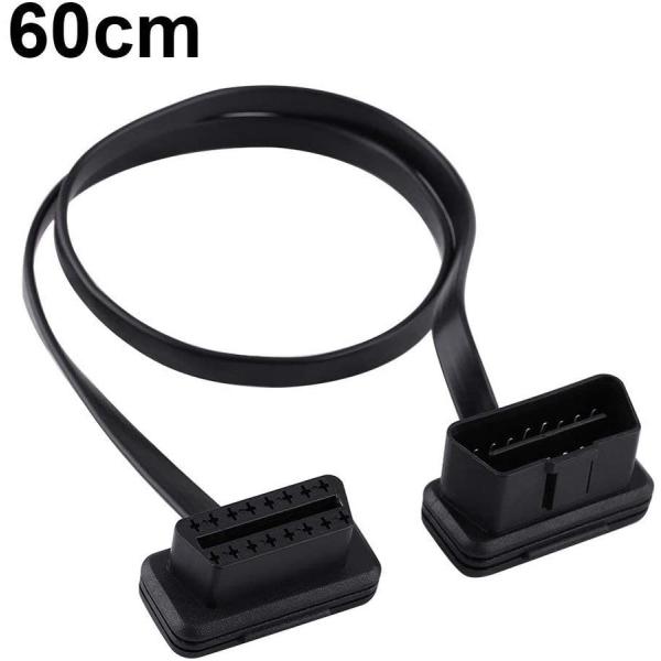 OBD2 延長ケーブル　フラットケーブルタイプ全長 約60m結線PIN 2, 4, 5, 6, 7, 10, 14, 15, 16 （OBD規格で定められているピン）ヘッド部分が超小型のため、狭いスペースにも取り付けできます。（ヘッド部分の...