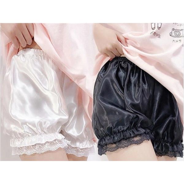 【素材】ポリエステル100％　　　【サイズ】フリーサイズかぼちゃパンツ ペチパンツ インナーパンツ ふんわり ペチコート お洒落なデザイン コスプレ ドロワーズ 見せパン かわいい 女装 ロリータ ゴスロリ 結婚式 発表会 衣装 ホワイト ...