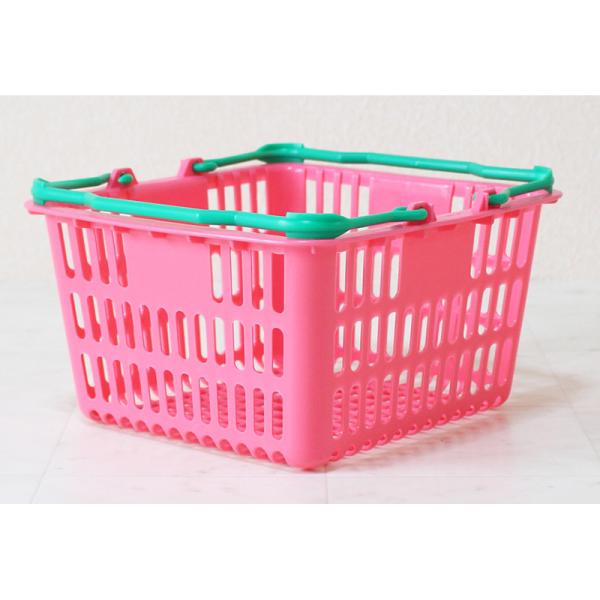 大和産業 ショッピングバスケット SL-1 ミニバスケット 10個 買い物カゴ お菓子売り場 容量6L ピンクグリーン